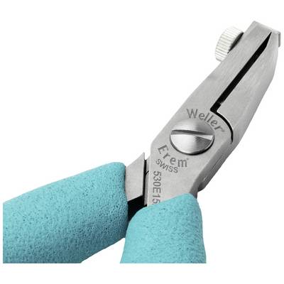 Pince à dénuder en métal avec poignées turquoise, nom de marque 'Erem' gravé sur l'outil.