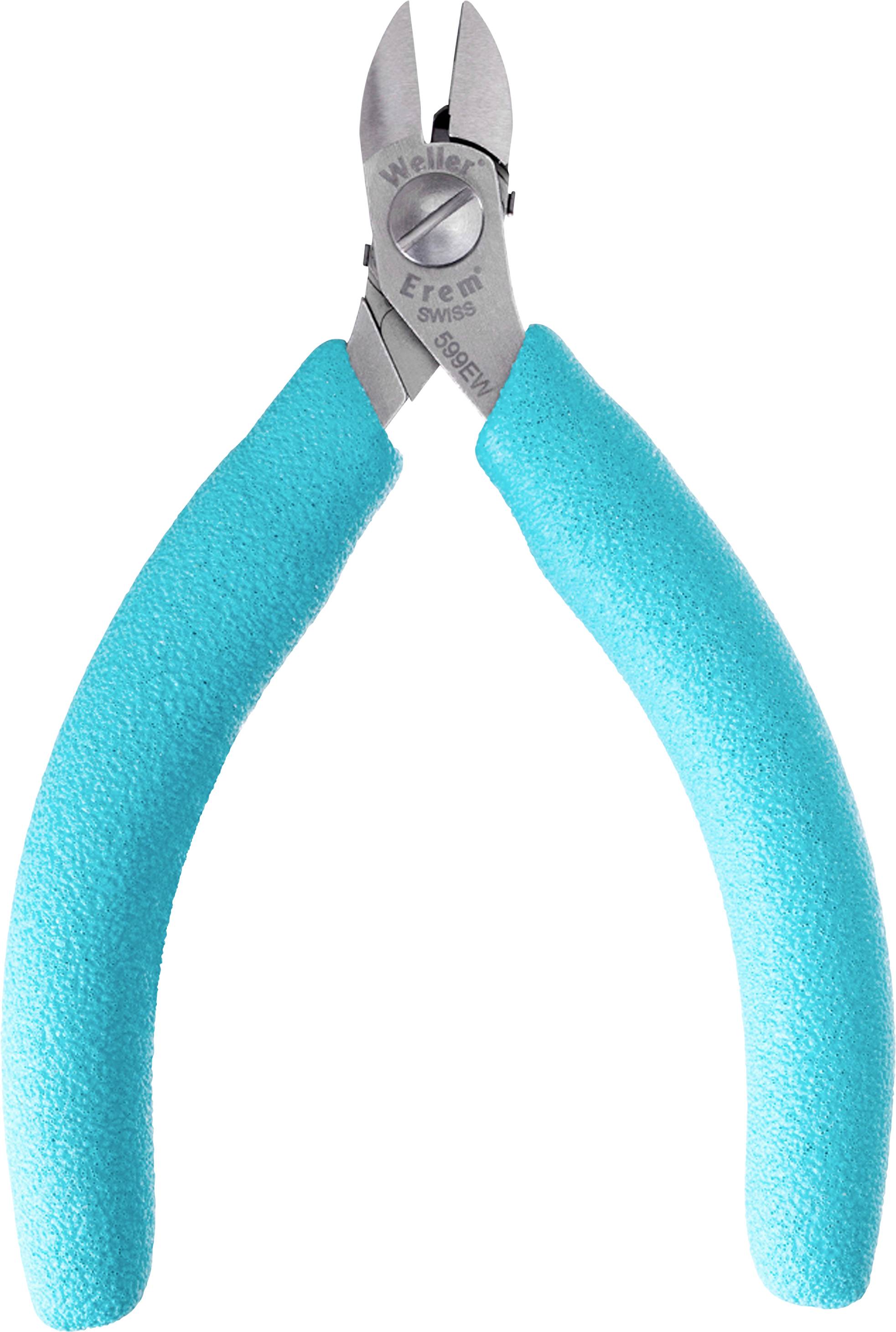 Coupe-câbles bleu avec lames de coupe métalliques, adapté pour couper précisément des fils et des petites pièces métalliques.