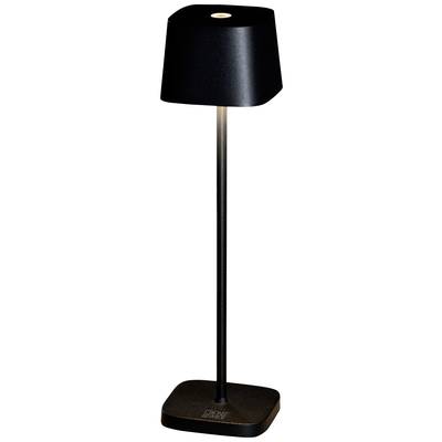 Lampadaire noir avec abat-jour carré, droit et projetant la lumière vers le bas, adapté aux espaces de vie modernes.