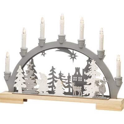 Konstsmide 3260-320 Arche en bougie forêt blanc chaud LED gris-0