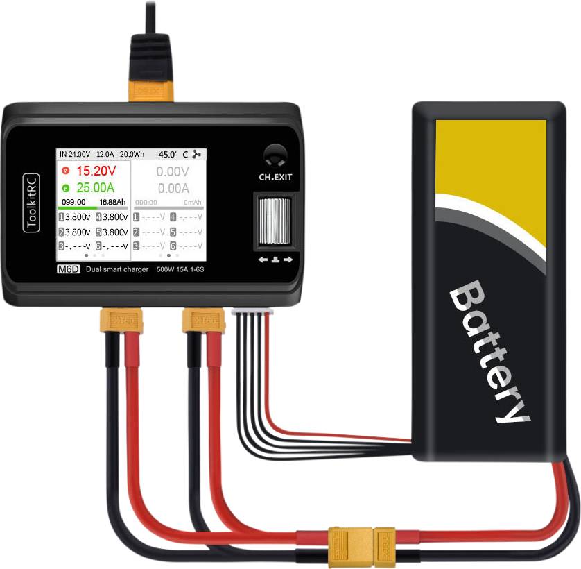 Toolkit RC Chargeur de modélisme 15 A Li-polymère, LiHV, LiFePO, Li-ion, NiMH, plomb-calcium-4