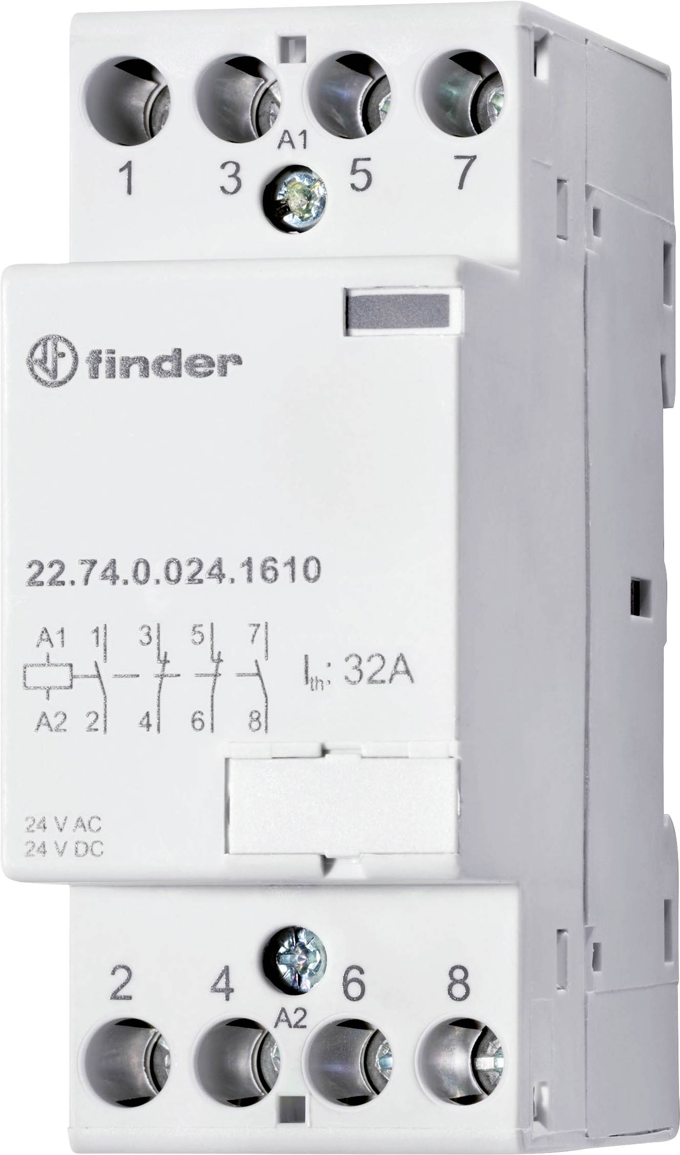 Finder 22.74.0.024.1310 Contacteur 4 NO (T) 24 V/DC, 24 V/AC 32 A 1 pc(s)