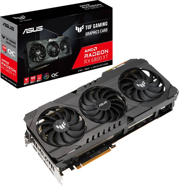 ASUS TUF Gaming TUF-RX6800XT-O16G-GAMING, Radeon RX 6800 XT, 16 Go, GDDR6, 256 bit, 7680 x 4320 pixels, PCI Express 4.0