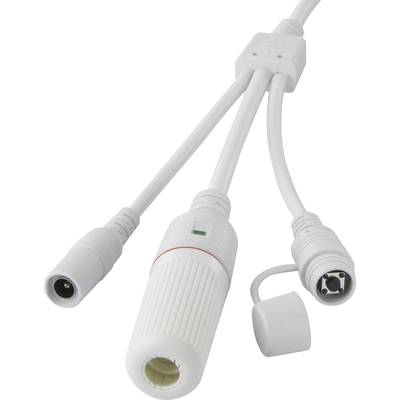 Un répartiteur étanche blanc à trois connexions pour l'extérieur. Adapté pour les installations d'éclairage et électriques.