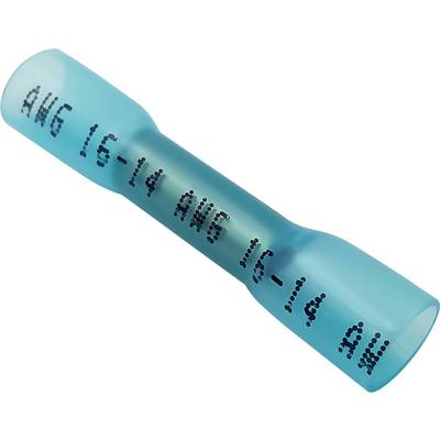 Un connecteur de câble bleu portant les inscriptions « AWG 16-14 » et « 27,4 lbs », utilisé pour la connexion électrique de fils.