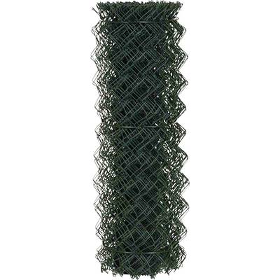 Un rouleau de grillage vert, plié uniformément, destiné à la construction de clôtures ou de structures de sécurisation.