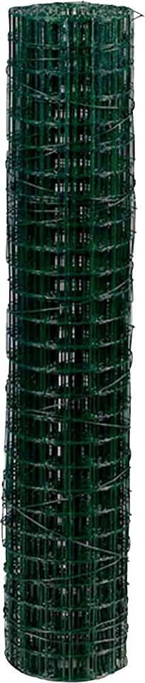 Un rouleau de grillage vert enroulé.