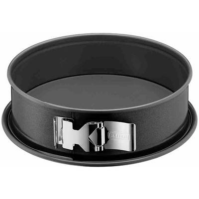 Moule à charnière rond en métal avec fermeture argentée, adapté à la préparation de gâteaux.