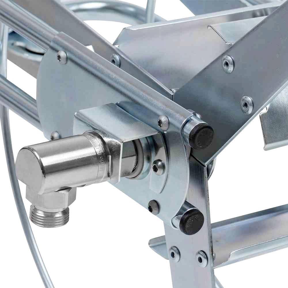 Dispositif industriel métallique, gros plan d'une vanne sur une structure rigide, probablement un composant d'une machine ou d'une installation.