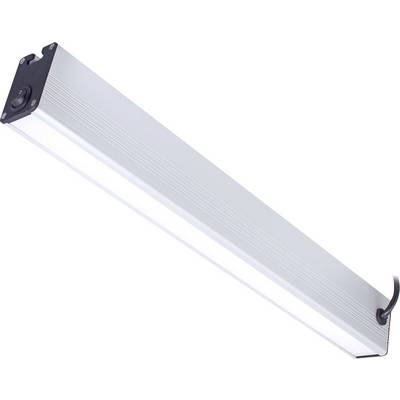 Barre lumineuse LED en aluminium avec câble noir, présentant une option d'éclairage moderne pour les espaces et l'éclairage d'accentuation.