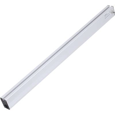 Boîtier métallique long et argenté, probablement un boîtier pour un composant électrique ou un accessoire.