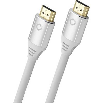 Câble de raccordement Oehlbach HDMI Fiche mâle HDMI-A, Fiche mâle HDMI-A 0.75 m blanc D1C92488 Ultra HD (8K), contacts d