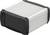 Un boîtier rectangulaire aux bords noirs et au dessus blanc, utilisé comme protection pour des appareils électroniques.