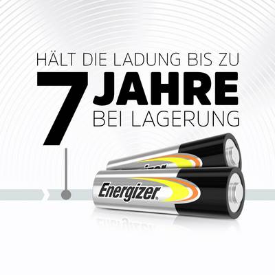 Deux piles Energizer portant l'inscription : « Conserve sa charge jusqu'à 7 ans en stockage ».