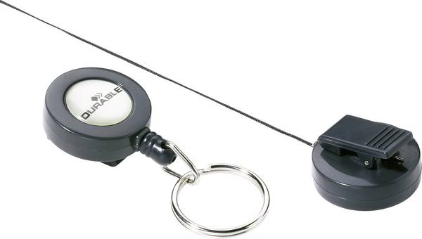 Durable 822258 Porte-carte d'identité à enrouleur (L x l x H) 80 x 25 x 25 mm pince croco 10 pc(s)