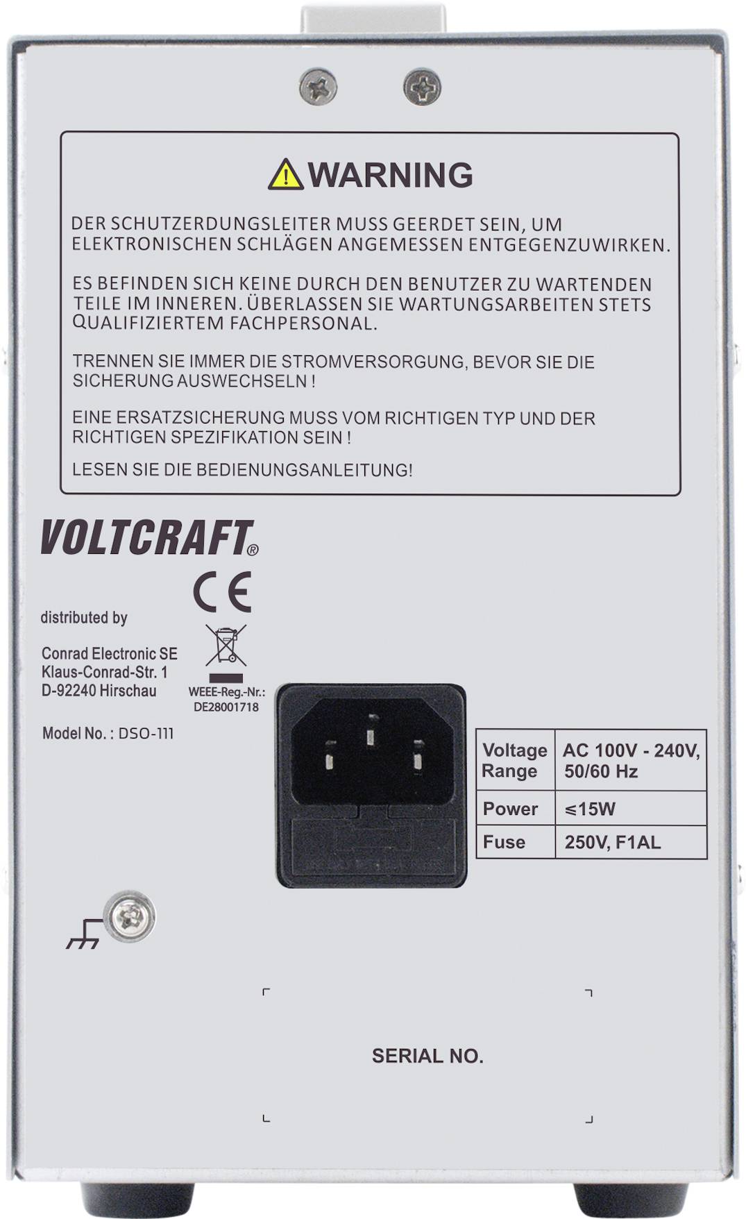 VOLTCRAFT DSO-111 Oscilloscope numérique 10 MHz 1 canal 100 Méch/s 1 pc(s)-1