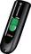 Clé USB, noire avec curseur vert coulissant, capacité 128 Go, marque 'Transcend'.