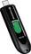Clé USB Transcend de 64 Go, boîtier noir avec curseur vert.