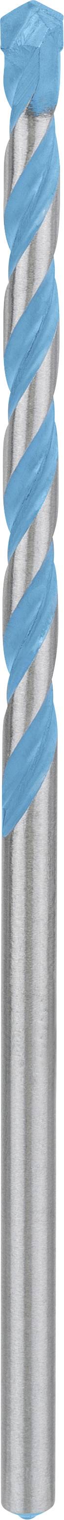 Un fraiseur bleu et argenté avec des tranchants spiralés ; outil pour l'usinage de matériaux.