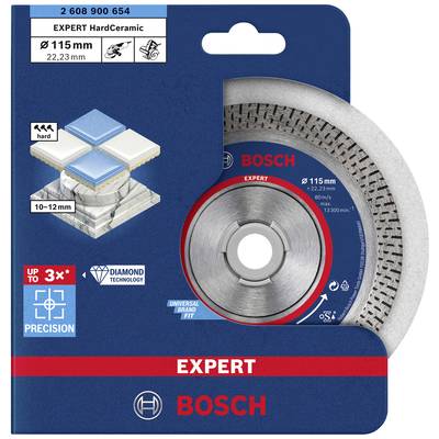 Bosch Accessories 2608900654 EXPERT HardCeramic Disque à tronçonner diamanté  Diamètre 115 mm Ø de perçage 22.23 mm Pierr - Conrad Electronic France