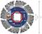 Disque à tronçonner Bosch Expert X-Lock pour matériaux multiples, incluant béton et pierre. Diamètre 115 mm, vitesse de rotation maximale 13200 tr/min.