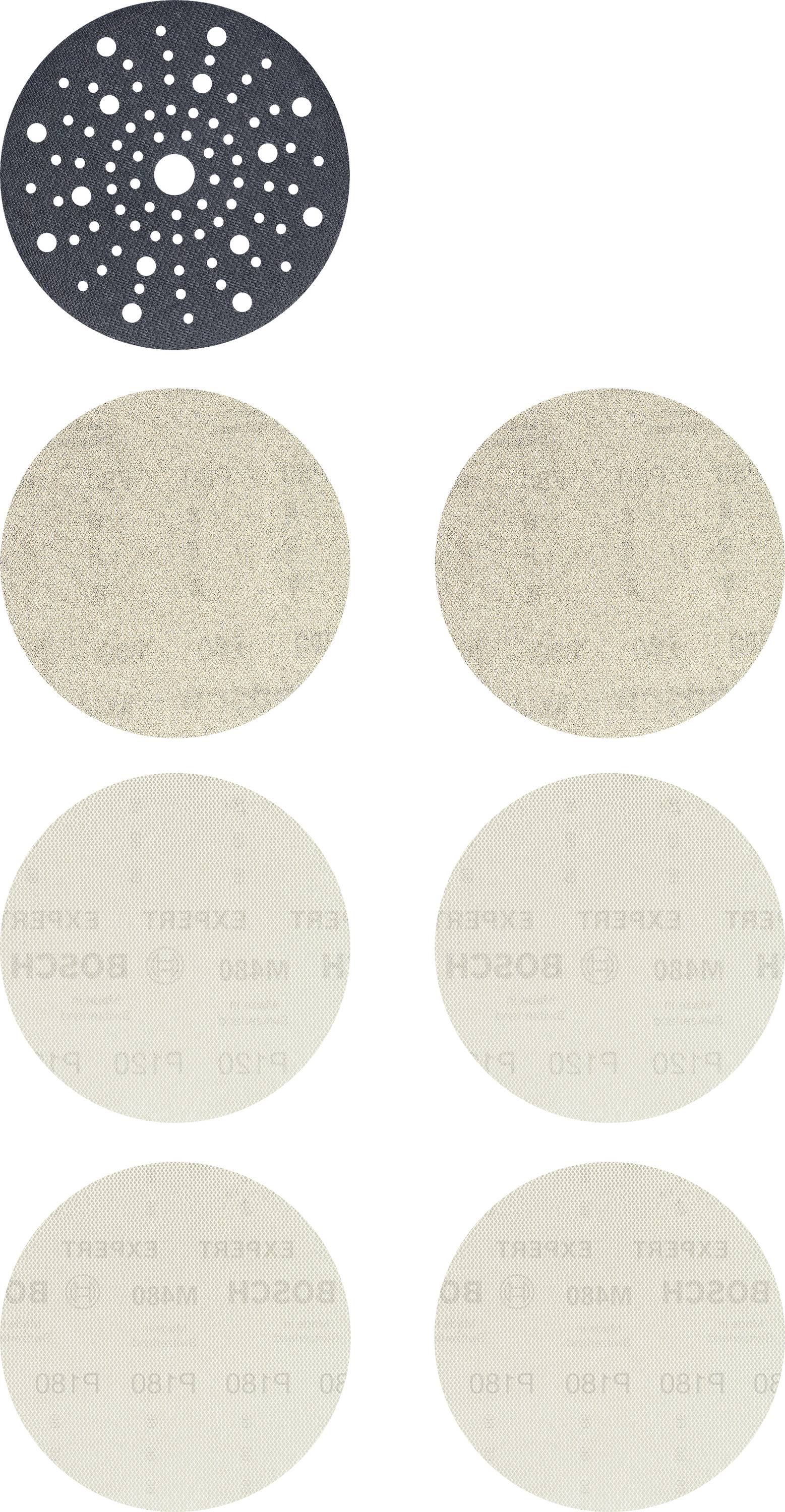 Bosch Accessories EXPERT M480 2608901203 Set de grilles abrasives perforé Grain 80, 80, 120, 120, 180, 180 (Ø) 150 mm 7 