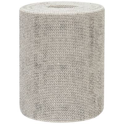 Tabouret cylindrique recouvert d'un tissu tricoté couleur crème.