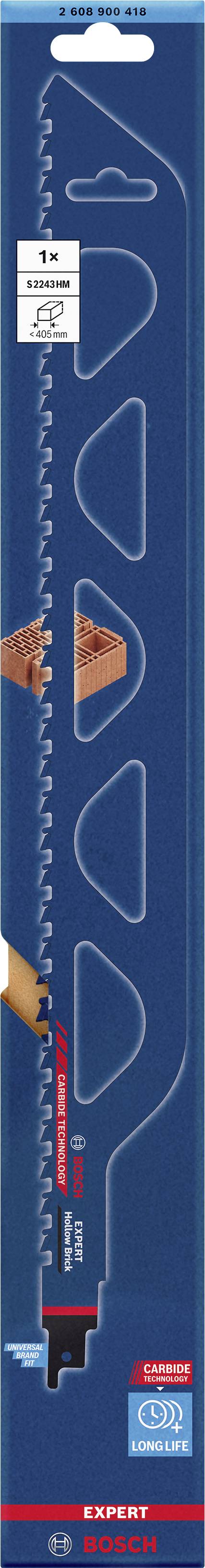 'Lame de scie sabre pour bois et métal, 150 mm, série Expert, avec image de la lame de scie et logos. Adaptée pour des coupes précises dans les tuyaux en cuivre et en acier.'