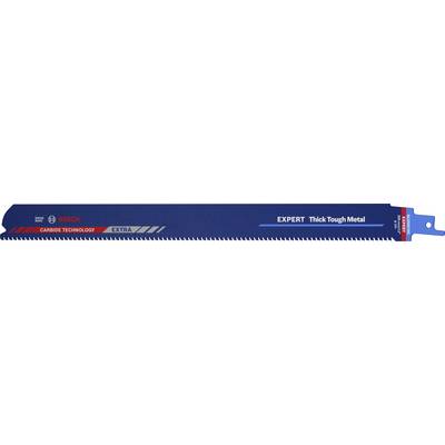 Lame de scie sabre au design bleu. Inscription : « EXPERT Thick Tough Metal », convenant pour les métaux épais. Logo Bosch visible.