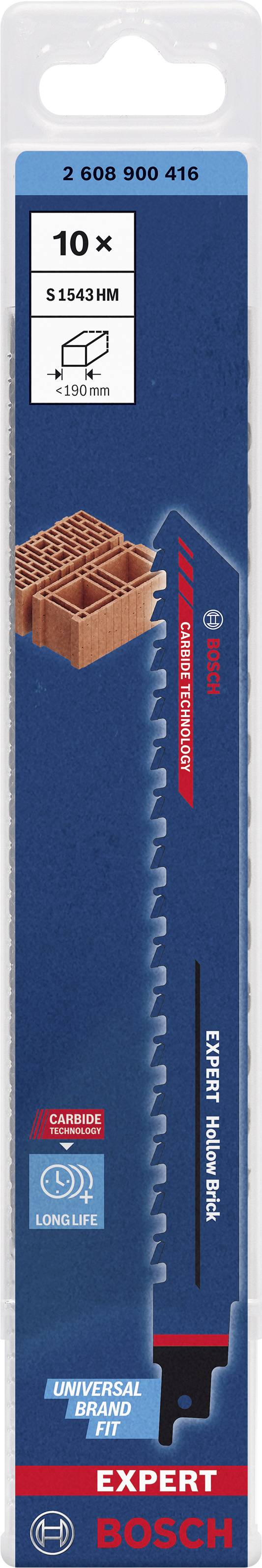 'Bosch S644D Lame de scie', lot de 10 pièces, longueur 150 mm, idéal pour le bois. L'emballage présente une image d'une lame de scie et d'un morceau de bois scié.