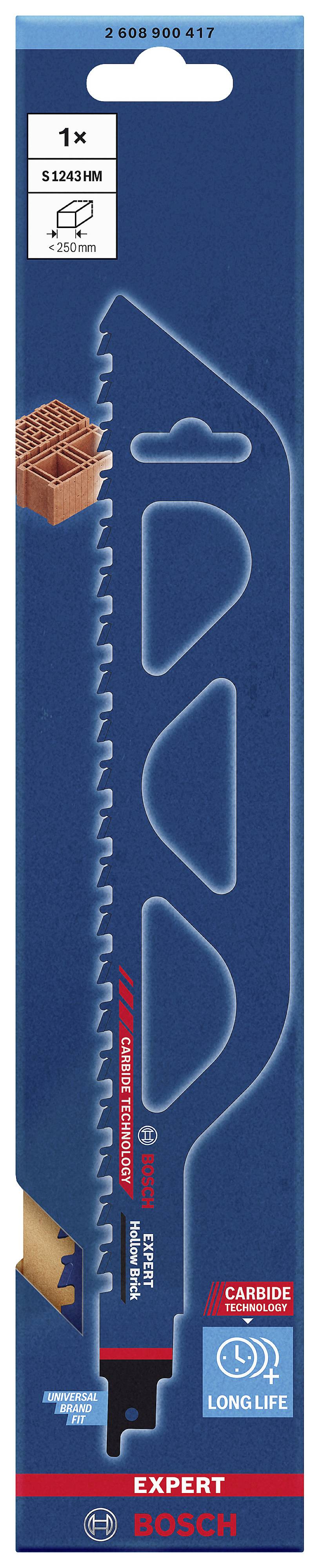 'Lame de scie sabre Bosch, adaptée pour le métal et le bois. Longue durée de vie, type T118EHM, 3 fois plus longue durabilité.'
