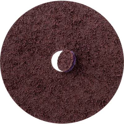 Disque de nettoyage brun et rond en vue de dessus, avec une surface structurée et un trou au centre, adapté pour le nettoyage des sols.