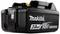 Batterie Makita Lithium-Ion, 3,0 Ah, 18V. Batterie rectangulaire noire avec logo du fabricant, adaptée aux outils électriques.