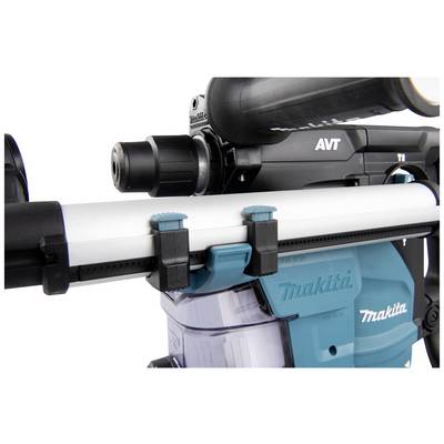 Outil électrique Makita avec boîtier bleu et poignée grise, montrant les détails du design et du logo de la marque.