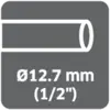 Illustration d'un tube avec un diamètre de 12,7 mm (1/2 pouce).