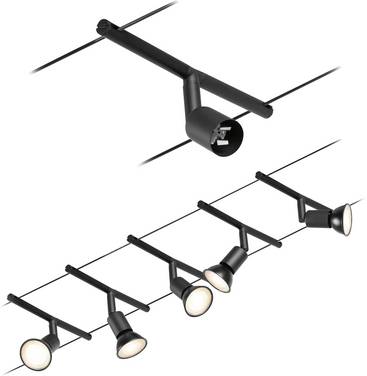 Paulmann  94446 Système complet d'éclairage sur câble GU5.3    noir (mat), chrome