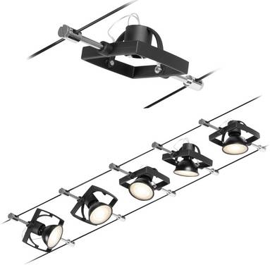 Paulmann  94434 Système complet d'éclairage sur câble GU5.3    noir (mat), chrome