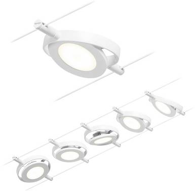 Paulmann RoundMac 94416 Système complet d'éclairage sur câble LED intégrée  LED  blanc, chrome