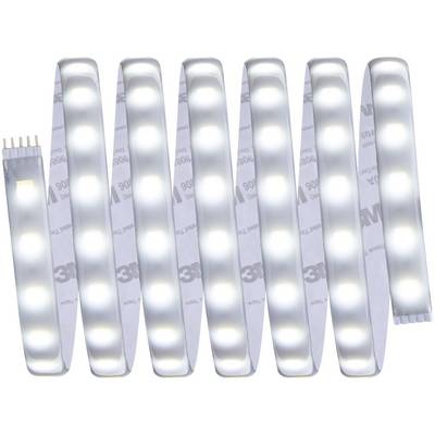 Bandes lumineuses à LED blanches, disposées uniformément, s'illuminant selon un motif en zigzag sur un support adhésif transparent.