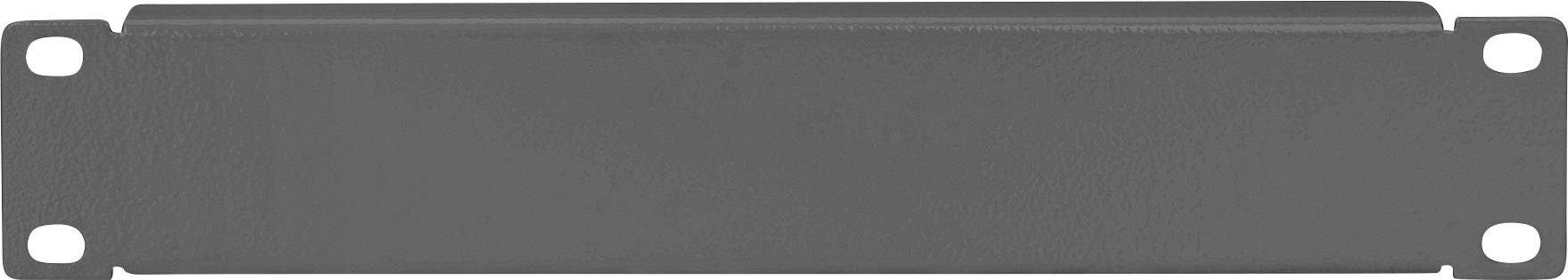 Un cache métallique gris, rectangulaire, pour baie 19 pouces, sans marquages ni logos visibles.