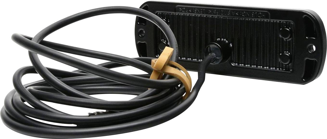 Un appareil électronique rectangulaire noir avec un long câble tortueux, probablement utilisé pour des connexions ou l'alimentation électrique.