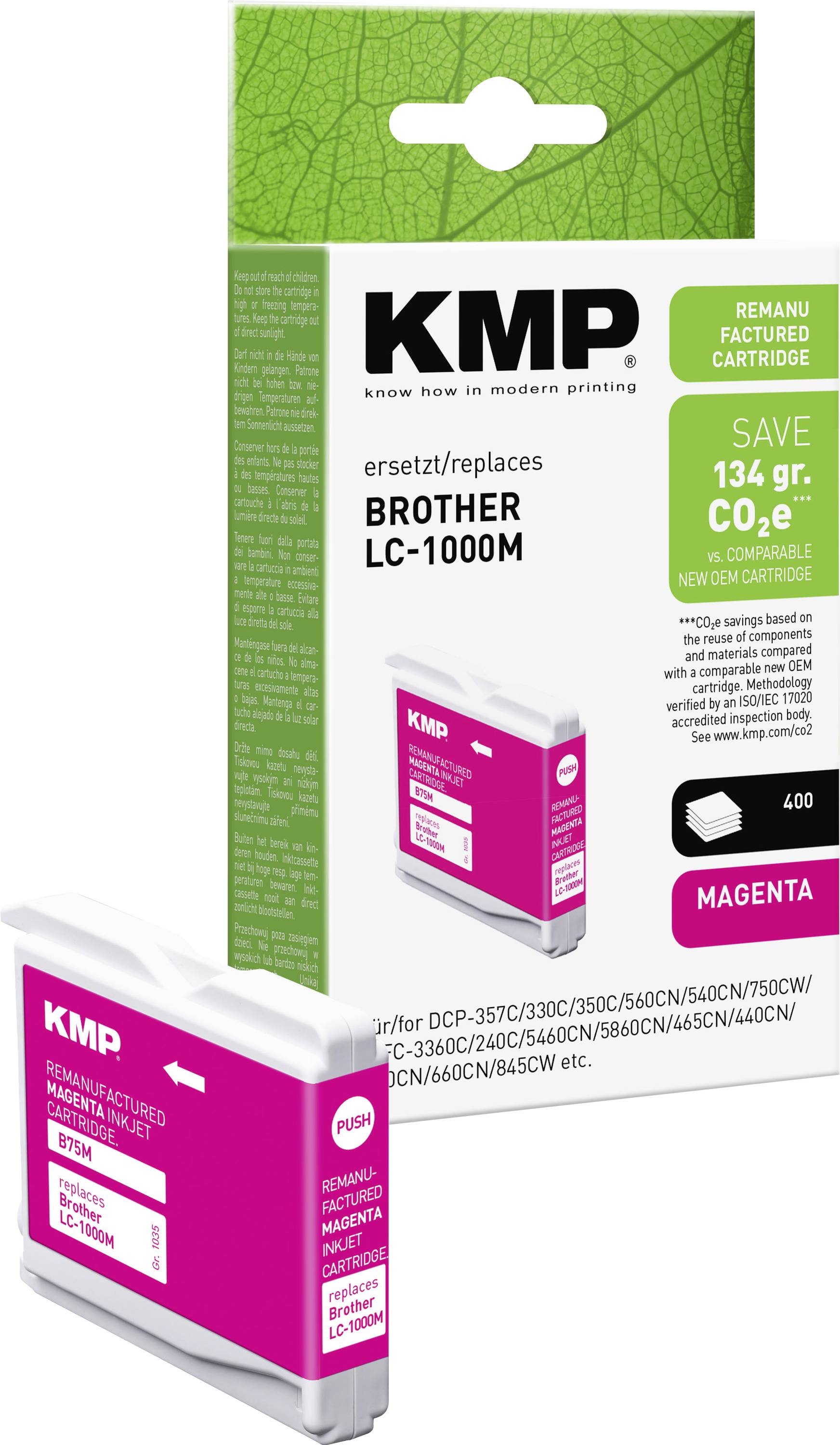 KMP Encre remplace Brother LC-1000M compatible magenta B75M 1035,4006
