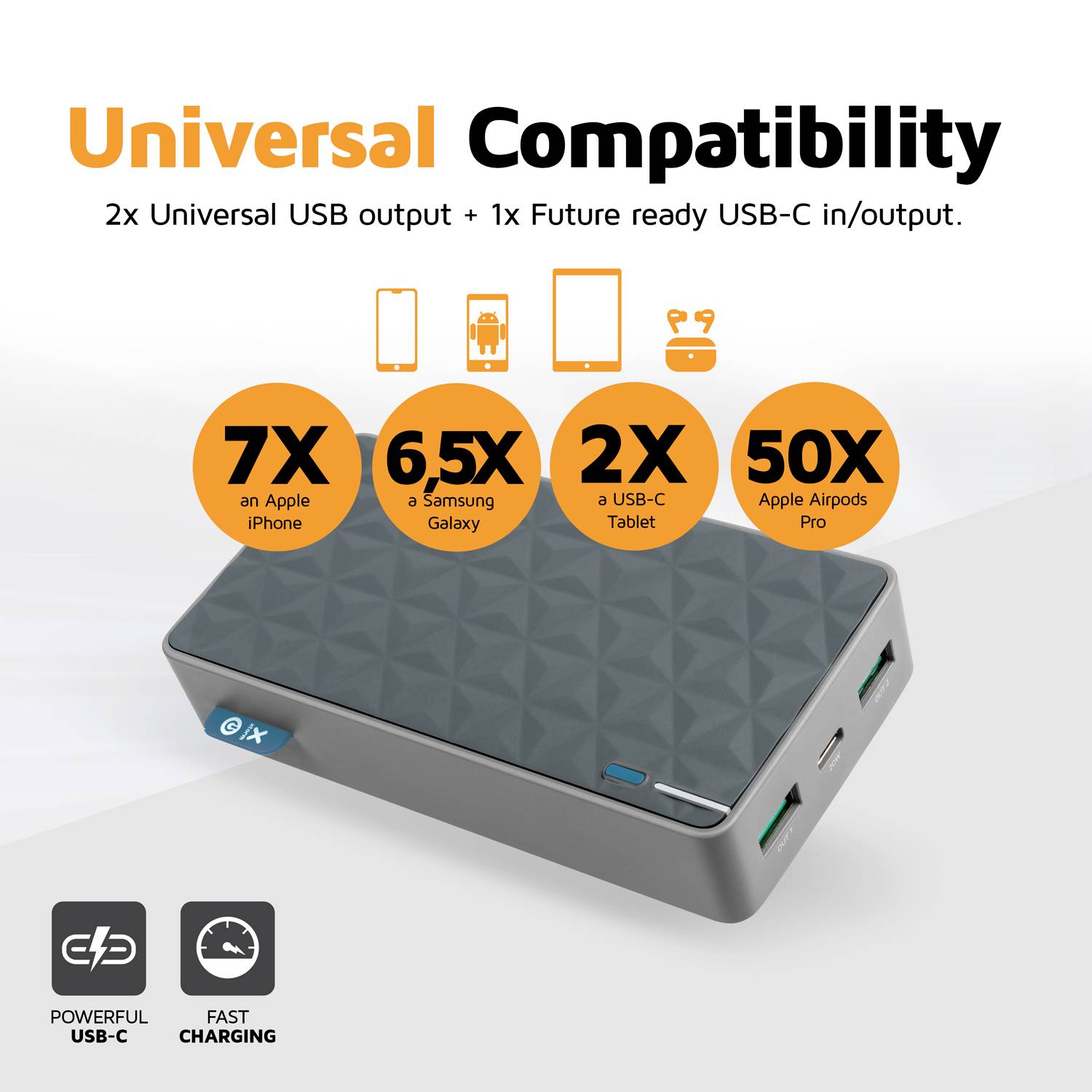 Xtorm by A-Solar FS402 Powerbank (batterie supplémentaire) 20000 mAh Quick Charge 3.0 LiPo USB-A, USB-C® gris affichage -11