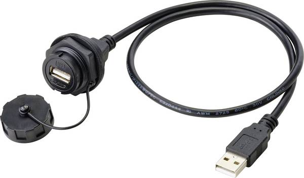 TRU COMPONENTS Embase USB 2.0 type A embase femelle 50 cm IP67 Contenu: 1 pc(s)