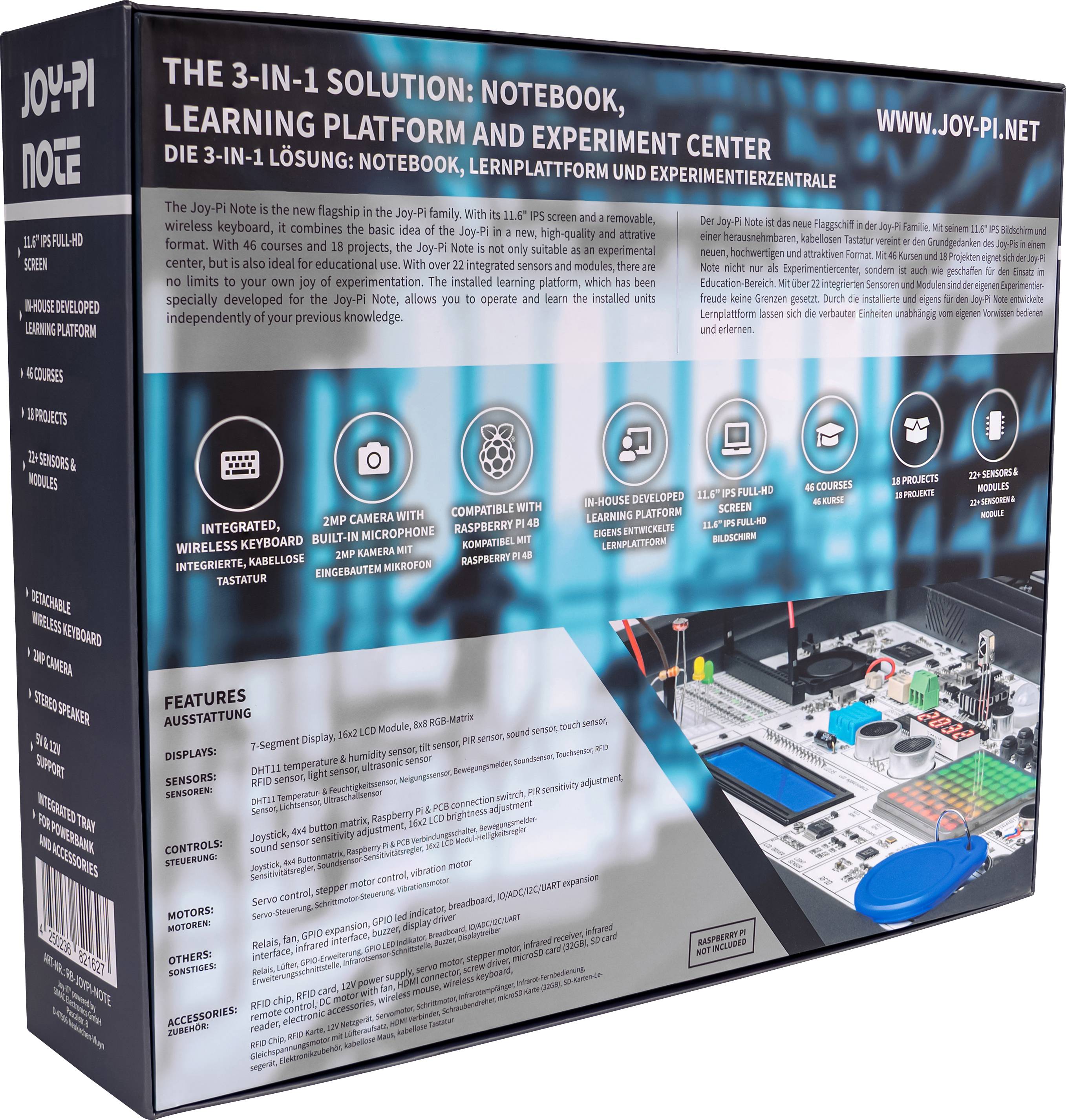Joy-it JP-Notebook-Pi5-8 Raspberry Pi® 5 B 8 GB 4 x 2.4 GHz avec mallette de rangement, avec alimentation-16