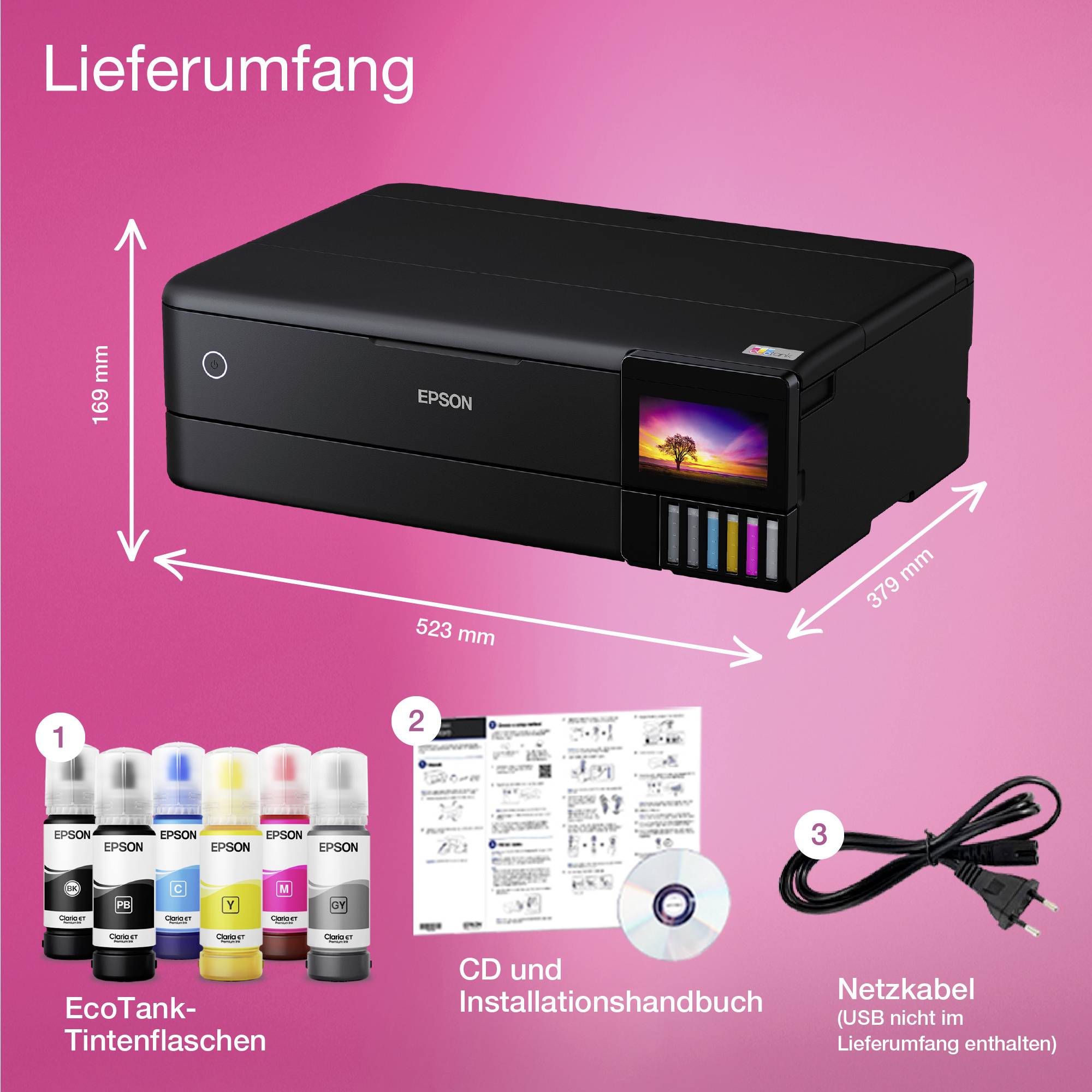 Epson EcoTank ET-8550 Imprimante multifonction jet d'encre couleur A4, A3 imprimante, scanner, photocopieur recto-verso,-14