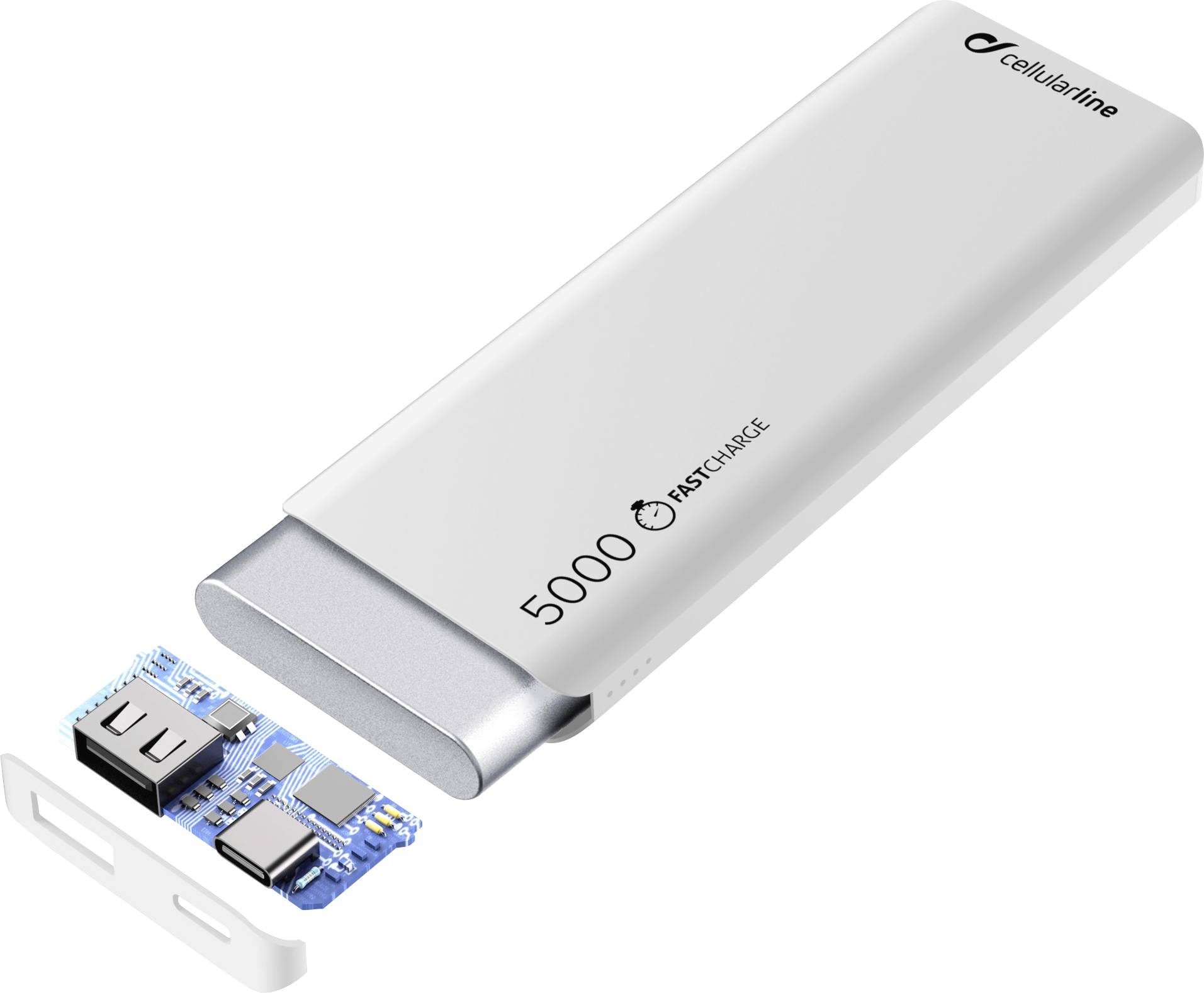 Cellularline Powerbank (batterie supplémentaire) 5000 mAh LiPo USB-C® blanc-1