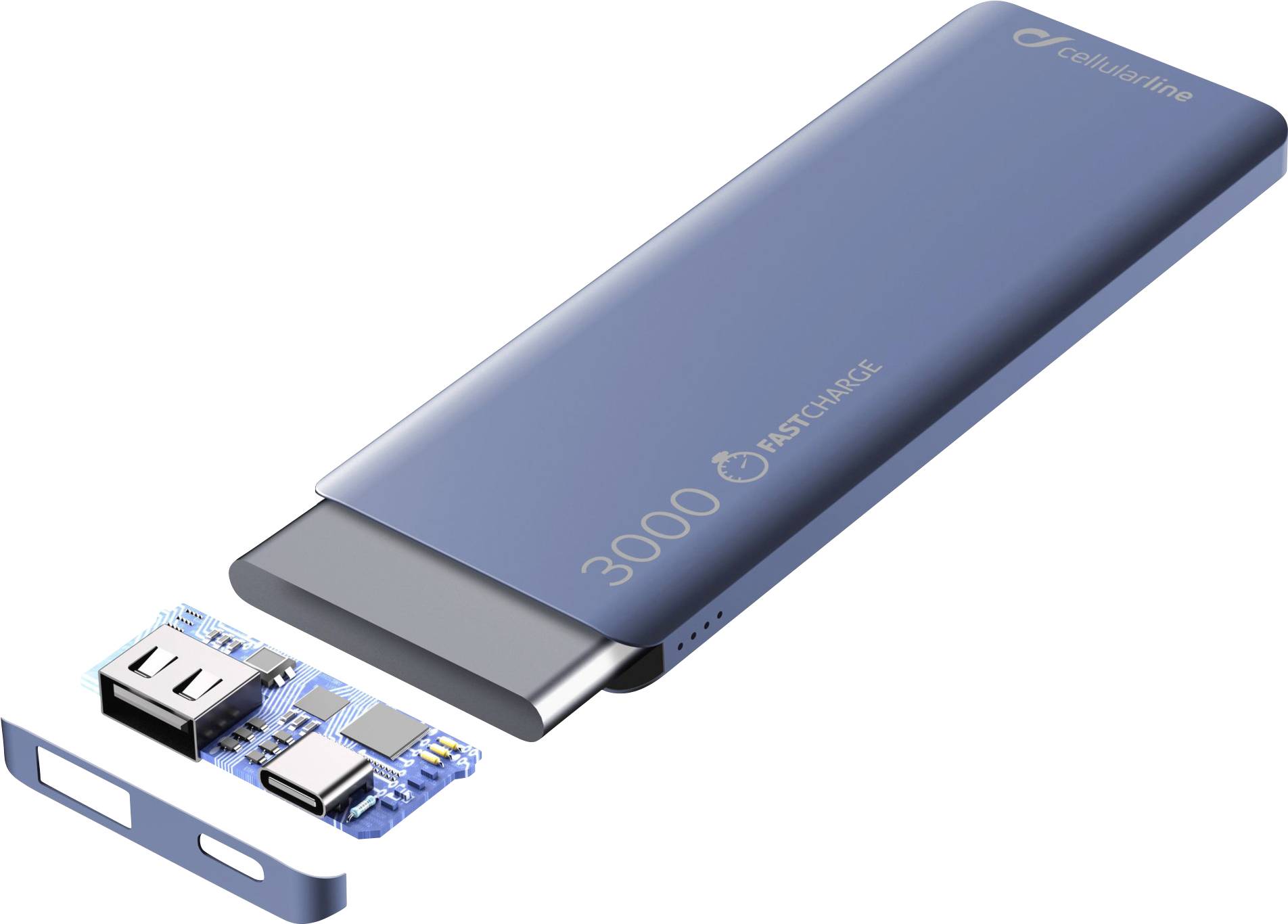 Cellularline Powerbank (batterie supplémentaire) 3000 mAh LiPo USB-C® bleu-1