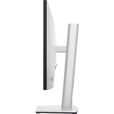 Vue latérale d'un écran d'ordinateur élégant et moderne avec un support blanc.