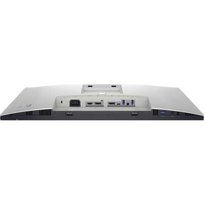Vue arrière d'un écran d'ordinateur avec plusieurs ports : port d'alimentation, deux ports HDMI, DisplayPort, ports USB.